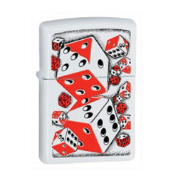 Rolling Dice White Matte Lighter