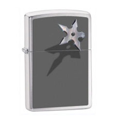 Cornered Star Brushed Chrome Lighter