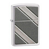 Zippo Double Diagonal Emblem Brushed Chrome Lighter