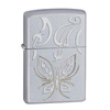 Zippo Golden Butterfly Satin Chrome Lighter